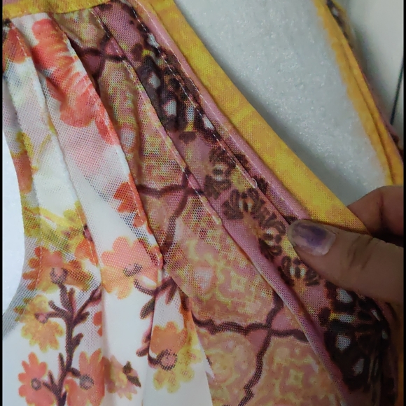 Free people double mesh, sleeveless,pleated blouse - Picture 10 of 12